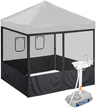 Yescom Pop Up Canopy Half Mesh Sidewall with Window 10x10Ft for Food Booth