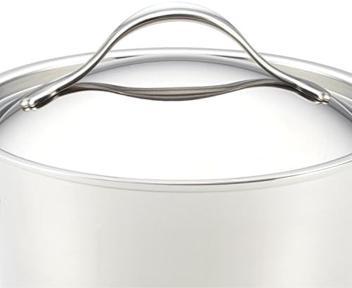 Anolon Nouvelle Stainless Steel Cookware Pots and Pans Set, 10 Piece | Stainless Steel Cookware Set with Lids, Oven Safe to 500°F, Durable Everyday Cooking, Dishwasher Safe