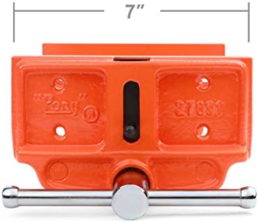 Pony Jorgensen 27091 Medium Duty Woodworker's Vise, Orange, Grey, 9-Inch By 7-Inch | 7" Jaw Width, 9" Maximum Opening, Bench Vice for Medium Duty Home