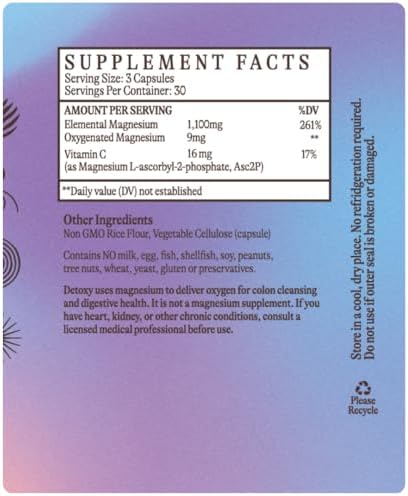 Detoxy by Solluna — Oxygenated Magnesium Oxide Colon Cleanse with Asc2P — Natural