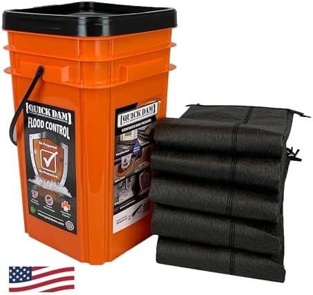 Quick Dam Grab & Go Flood Kit includes 5- 10ft Flood Barriers in Bucket