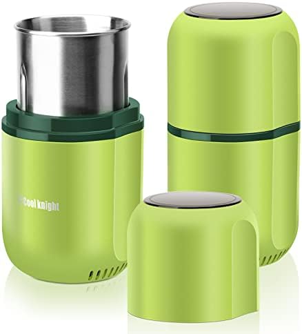 COOL KNIGHT Herb Grinder [large capacity/fast/Electric ]-Spice Herb Coffee Grinder with Pollen Catcher/- 7.5" (Black)