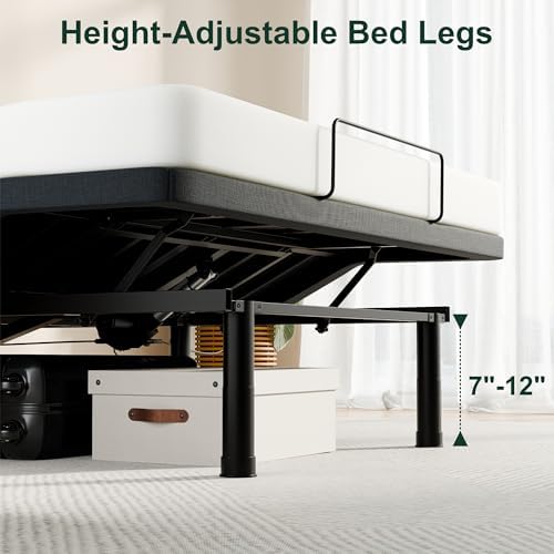 SunsGrove Twin XL Adjustable Bed Frame, Wired Remote Control, Independent Head and Foot Incline, Electric Bed Frame Base