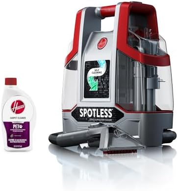 Hoover Spotless Portable Carpet + Upholstery Spot Cleaner Machine, Lightweight Shampooer Machine, Pet Stain Remover, Car and Auto Detailer