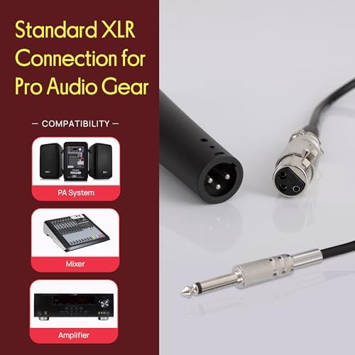 Pyle Professional Dynamic Vocal Microphone - Moving Coil Dynamic Cardioid Unidirectional Handheld Microphone with ON/OFF Switch Includes 15ft XLR