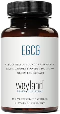 EGCG Green Tea Extract, High Antioxidant, Heart Support & Brain Health, Green Tea Pills, 100 Vegetarian Capsules