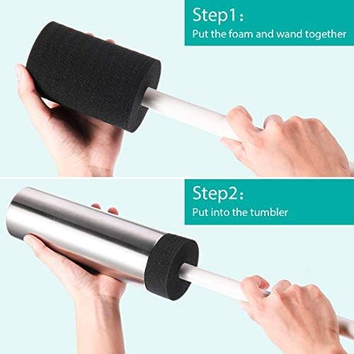 Weewooday 4 Pieces Cup Turner Foam Tumbler Turner Foam Inserts for 3/4 Inch PVC Pipe Tumbler Spinner Sponge Crafting for 10 oz to 40 Accessories