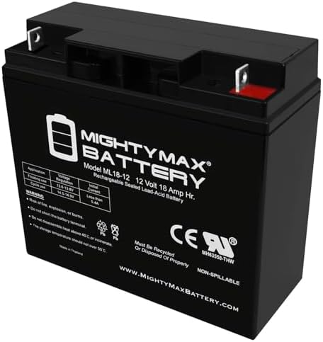 Mighty Max Battery ML18-12 - 12V 18AH New Battery for 90508011 Craftsman Black Lawn Mowers