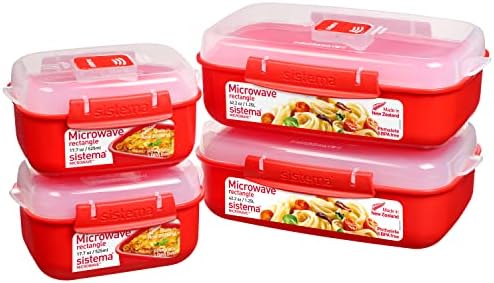 Sistema Heat & Eat Microwaveable Food Steamer with Removable Steamer Basket & Steam Release Vents, Large 3.2L Capacity, Dishwasher & Freezer-Safe, BPA-Free