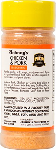 Johnny's - Chicken & Pork Seasoning - Pack of 6 - 4.75 oz | Savory Herb & Spice Blend, Ideal For Chicken, Pork, Roasting, Grilling