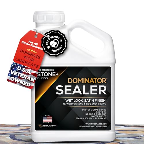 1 Gal. DOMINATOR Stone+ Gloss Clear Acrylic Sealer | Satin Finish Stone Sealer