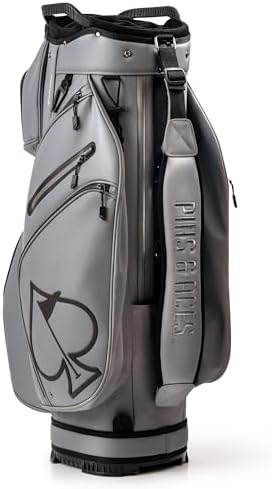 Pins & Aces Cart Bag - 14-Way, Full Length Dividers, Single Strap - Velvet Lined (Ash)