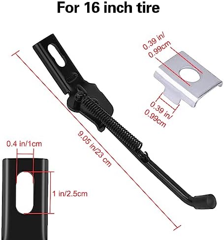SEISSO Aluminium Alloy Foldable Kickstand for 12-18 Inch Bicycle, Mountain Bike, Road Bike - Black