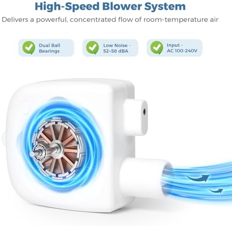 CPAP Hose Dryer, CPAP Tube Cleaner Blower Fan, Fast Drying CPAP Cleaning Kit for All Standard 22mm Diameter Tubing with High-Speed Airflow, 3 Speeds & 3 Timer (45/60/80 Minutes), 5V Adapter