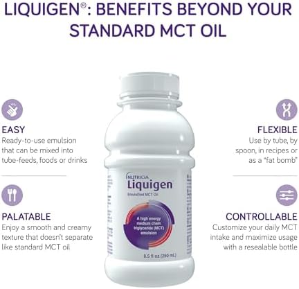 Nutricia Liquigen Emulsified MCT Oil for Ketogenic Diet - 8.5 oz 4 Pack