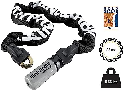 Kryptonite Kryptolok 995 Bike Chain Lock, 3 Feet Long Heavy Duty Anti-Theft Sold Secure Gold Bicycle Chain Lock with Keys for Bike, Motorcycle