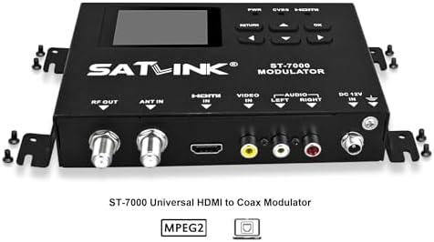 SatLink ST-7000 HDMI to RF Digital Modulator/Encoder Delivers 1080p HDMI Video to TVs as HD ATSC or QAM (J.83B) Channel via Coax Network