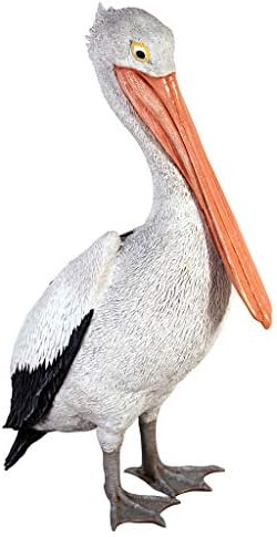 Design Toscano Coastal Decor Ocean's Perch Pelicans Garden Bird Statue, 9 Inch Wide, 24 Inch Tall, Cast Stone Resin, Full Color Finish