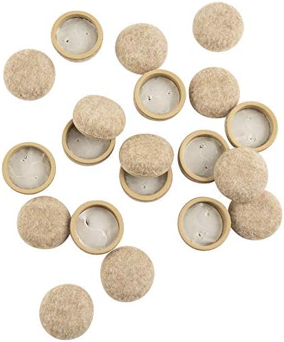 Super Sliders Secure Grip Formed Felt Movers for Furniture to Protect Hard Surfaces, 1.5", Walnut Brown (4 Pack)
