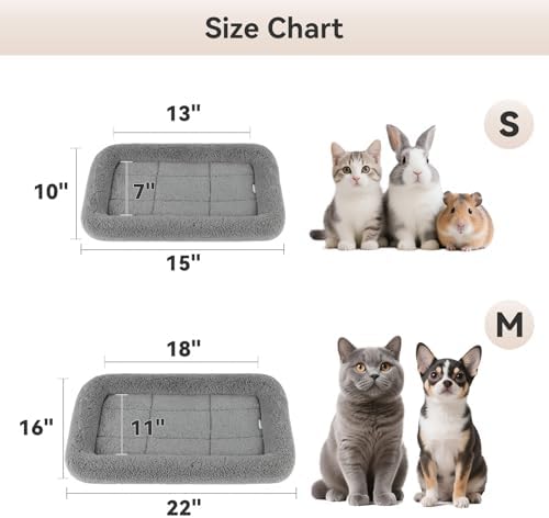 LESYPET Cat Bed for Indoor Cats, Soft Cat Cushion with Cat Pillow Around, Rectangle Kitten Pad Small Bed for Window Sill, 15'' x 10''