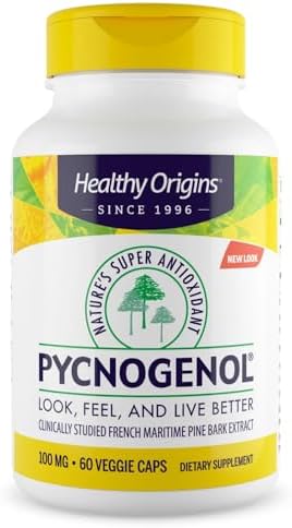 Healthy Origins Pycnogenol Pine Bark 100 mg, 60 Veggie Caps