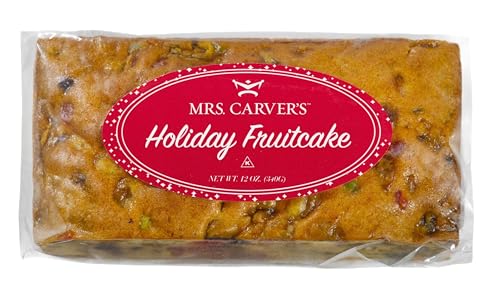 Mrs. Carver's Kosher Old World Fruitcake Raisins Citron Green Cherries Pineapple Heavy Dense Cake in Light and Dark (12oz, Light)