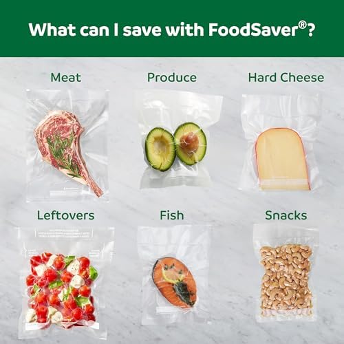 FoodSaver Compact Vacuum Sealer Machine with Airtight Bags and Roll - Ideal for Sous Vide and Airtight Food Storage, White
