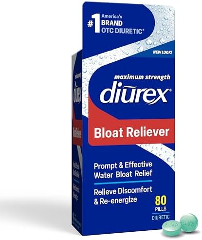 Diurex Ultra Re-Energizing Water Pills - Relieve Water Bloat - Feel Better & Less Heavy - 80 Count | Promptly relieves water & belly bloat, discomfort