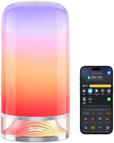 Govee RGBIC Smart Table Lamp 2, Touch Bedside Small Table Lamp (Corded) | LED Desk Lamp Compatible with SmartThings, Matter, Alexa