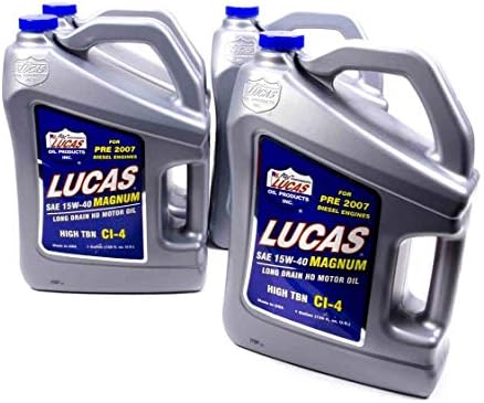 Lucas Oil 10076 SAE 15W-40 API CI-4 Magnum Heavy Duty Motor Oil - 1 Gallon (Pack of 4)