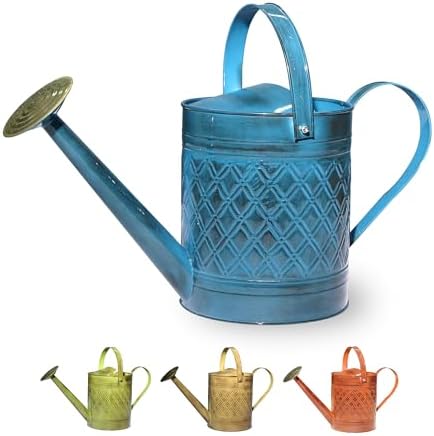 Home & Garden MPT01503 Robert Allen MPT011503 Wexley Metal, 2 Gallon, Mountain Waves 5 Gallon Watering can, 2 gal