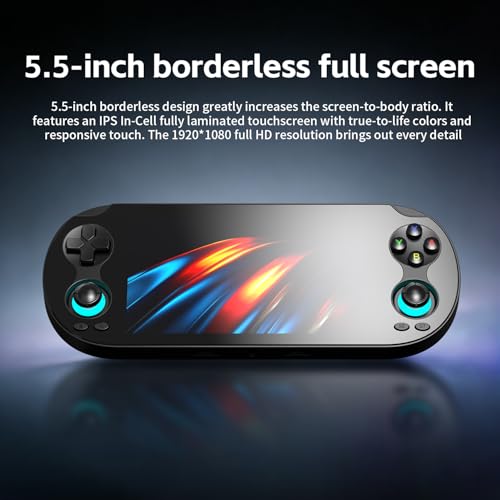 Aivuidbs RG VITA PRO Handheld Game Console RK3576 RGVITA PRO Dual OS Android 14 and Linux System 5.5" IPS INCELL touchscreen 5000mAh Supports WiFi Bluetooth HDMI NEW-RGVITA PRO-Black