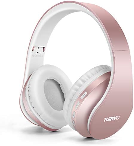 TUINYO Wireless Headphones Over Ear, Bluetooth Headphones with Microphone, Foldable Stereo Wireless Headsetfor Travel Work TV PC Cellphone-Purple