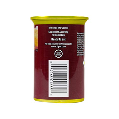 Ziyad Halal Luncheon Loaf Meat 12 oz - Premium Beef Canned Food for Quick Meals - Perfect for Sandwiches, Pasta, Rice - Convenient Halal Pantry Staple