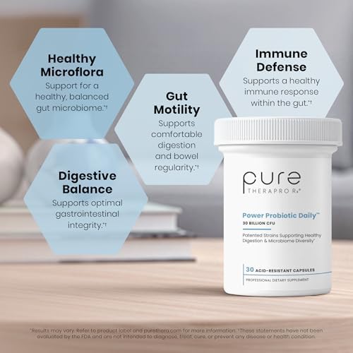 Power Probiotic Daily, 30 Billion CFU, 30 Capsules | 4-Strain Blend, Acid-Resistant Capsules, No Refrigeration Required, For Men & Women, 30 Servings