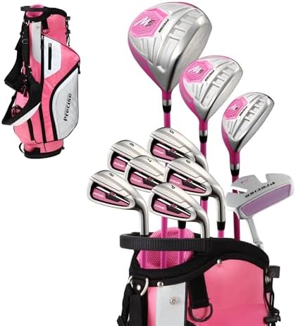 Precise - Women's Golf Club Set - Pink | Titanium driver, stainless fairway & hybrid, irons through wedge, putter, 3 headcovers, petite to tall, left/right