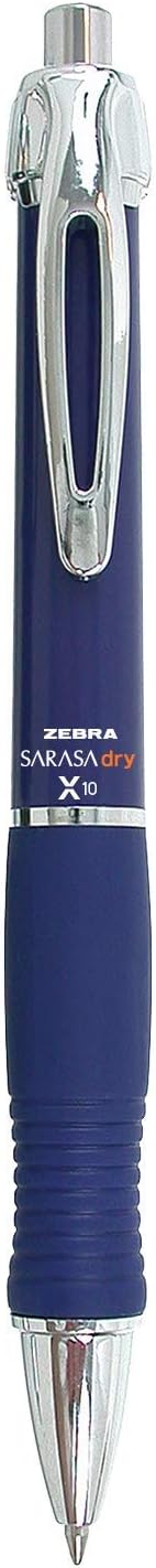 Zebra Pen SARASA X10 Retractable Gel Pen, Black Ink, 0.7mm, 12-Pack | Rapid-Dry Ink, Smooth, Smear-Resistant, Wide Barrel, Ideal for Left-Handed Writers, Note-Taking, Medium Point Tip (42620)