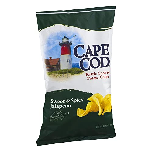 Cape Cod Potato Chips, Kettle Cooked, Sweet & Spicy Jalapeno, 8 oz, (pack of 3)