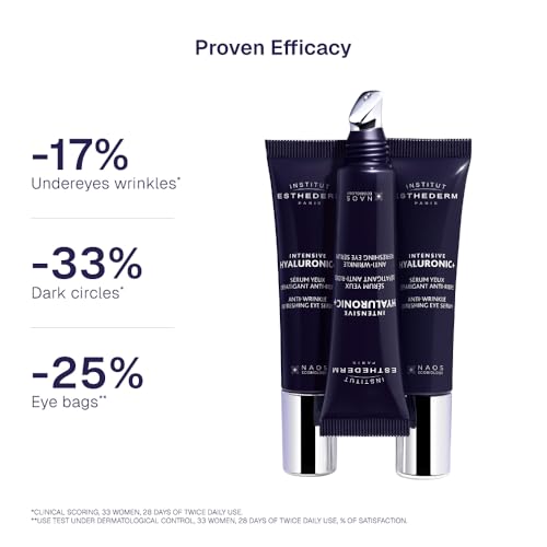 Institut Esthederm – Intensive Hyaluronic+ Anti-Wrinkles Refreshing Eye Serum - 0.5 fl. oz. | Hyaluronic+ eye serum reduces wrinkles and fine