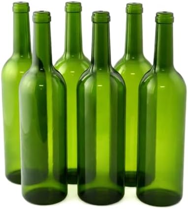 12" Green Plastic Wine Bottle Display Set of 6
