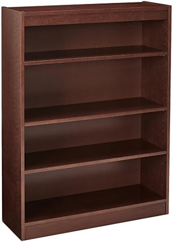 Lorell 4-Shelf Panel Cherry Bookcase, 36" x 12" x 48"