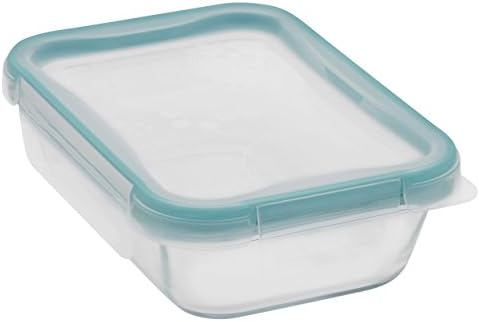 Snapware Snapware 6cup total solution rectangle food storage container glass, 9.3 Ounce (1112403) | Snapware glass container, 6‑cup size, BPA‑free lid, 4 locking tabs, microwave safe, freezer safe, dishwasher safe, 1112403
