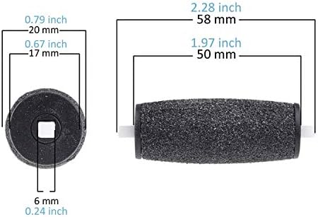 Compatible Replacement Roller Heads for Amope Pedi Perfect Electronic Foot File - Extra Coarse (4X) and Regular Coarse (6X) - Callus Removal