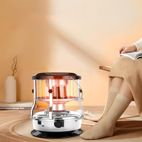 Kerosene Heater for Indoor & Outdoor, 9000 BTU Non-Electric Kerosene Stove, Portable Cordless Space Heater for Home, Garage, Basement, Camping, Cooking Heating (Green)