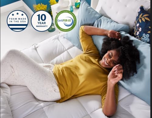 Sleep Innovations Dual Layer 4 Inch Memory Foam Mattress Topper, King Size, Ultra Soft Support