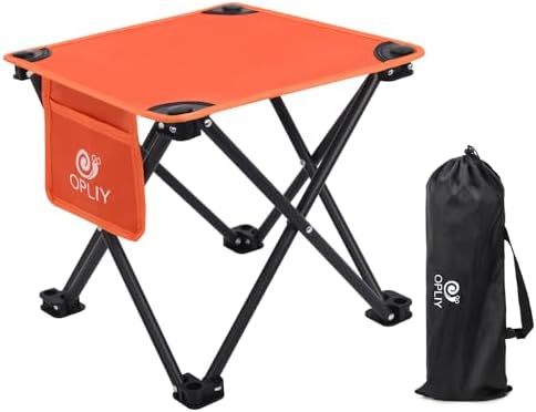 Opliy Camping Stool, Folding Small Chair Portable Camp Stool for Camping Fishing Hiking Gardening and Beach, Camping Seat with Carry Bag (Blue-Leaf)