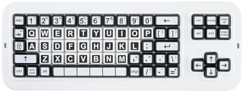 Clevy Contrast Keyboard 3 Tri-Mode - Large Print Keyboard Designed to Help Visually Impaired Low Vision Individuals - High Contrast Big Keys with