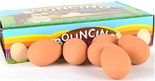PowerTRC 24 Pcs Bouncy Rubber Eggs Toys, 2.16 inches Fake Bouncing Eggs for DIY Easter