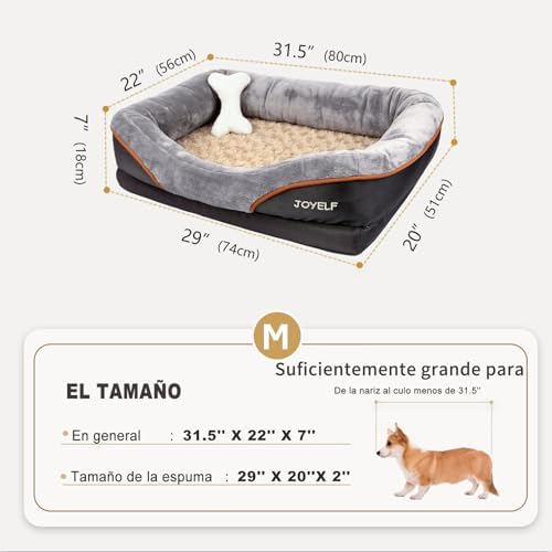 JOYELF Large Memory Foam Dog Bed, Orthopedic Dog Bed & Sofa with Removable Washable Cover and Squeaker Toy as Gift