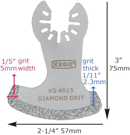 XXGO 4 Pcs Oscillating Multi Tool Diamond Grout Removal Blades XG4002D